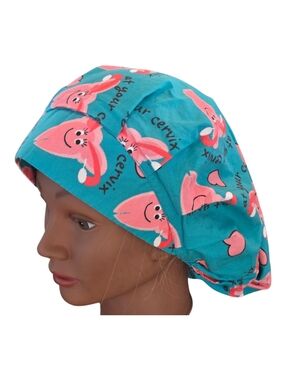 At Your Cervix OB/GYN Scrub Cap Louis + Phil Unisex Long Hair Comfort Euro Style
